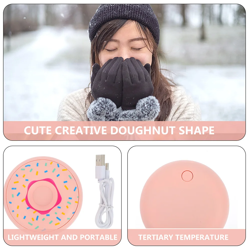 

2 комплекта мини-грелки для рук портативная перезаряжаемая USB карманная грелка прекрасная форма пончика легкая уличная грелка для кемпинга