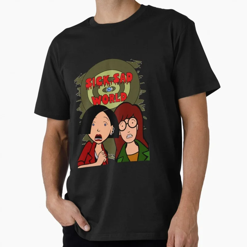 

Strong Woman Bravery 90s retro cartoon Retro Sick sad world tv shows Gift t shirt for man Large size Tops S-6XL cotton Clothes