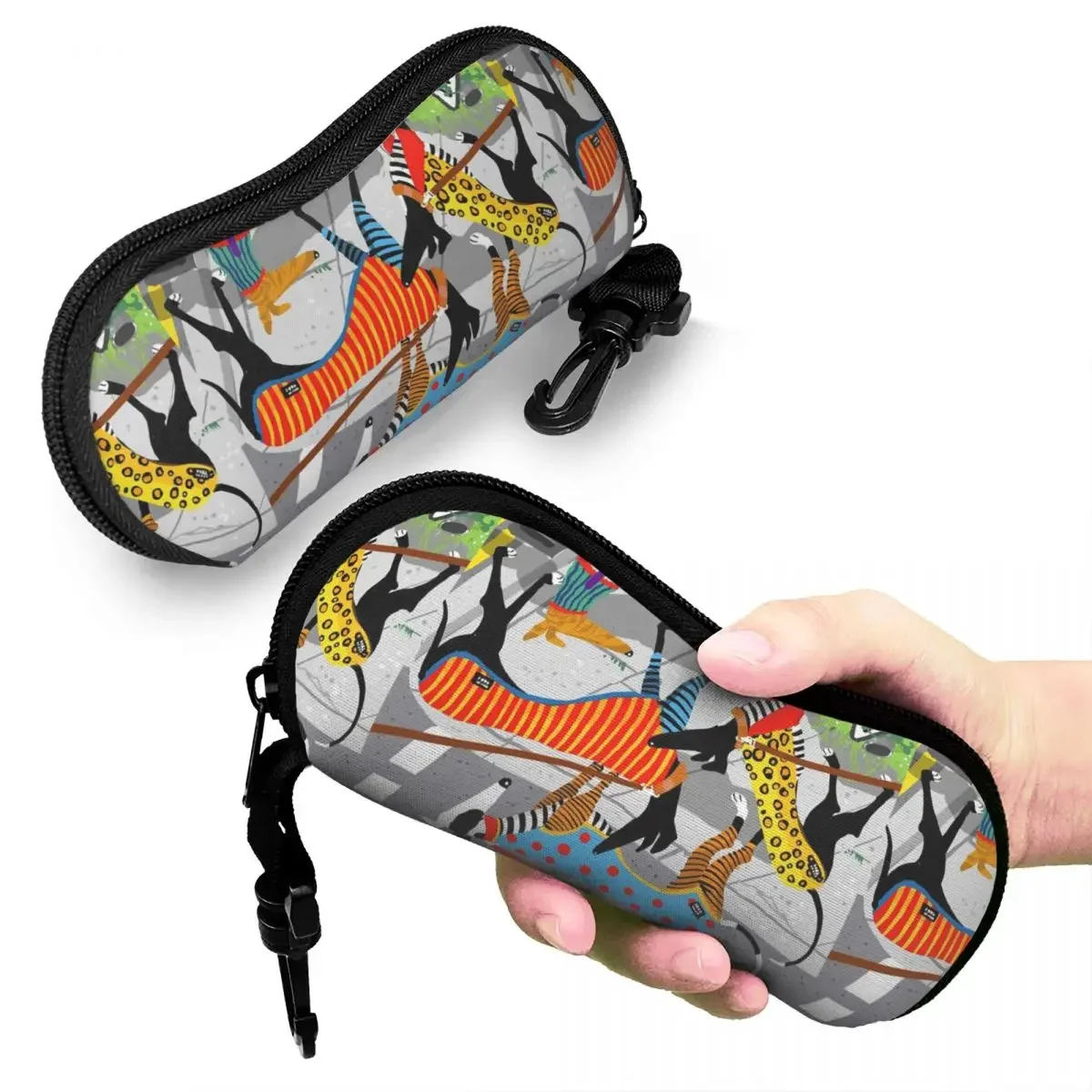 Greyhound Whippet Sighthound Dog Glasses Case Unisex Waterproof Box Eyewear Storage Box Small Eye Contacts Case