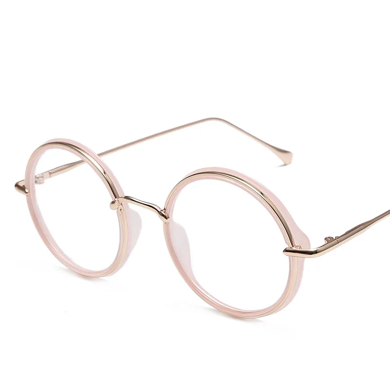 RUOBO Round Big Frame For Men Women Fashion Vintage Harajuku Students Myopia Prescription Eyeglsses Frame Metal Optical Glasses