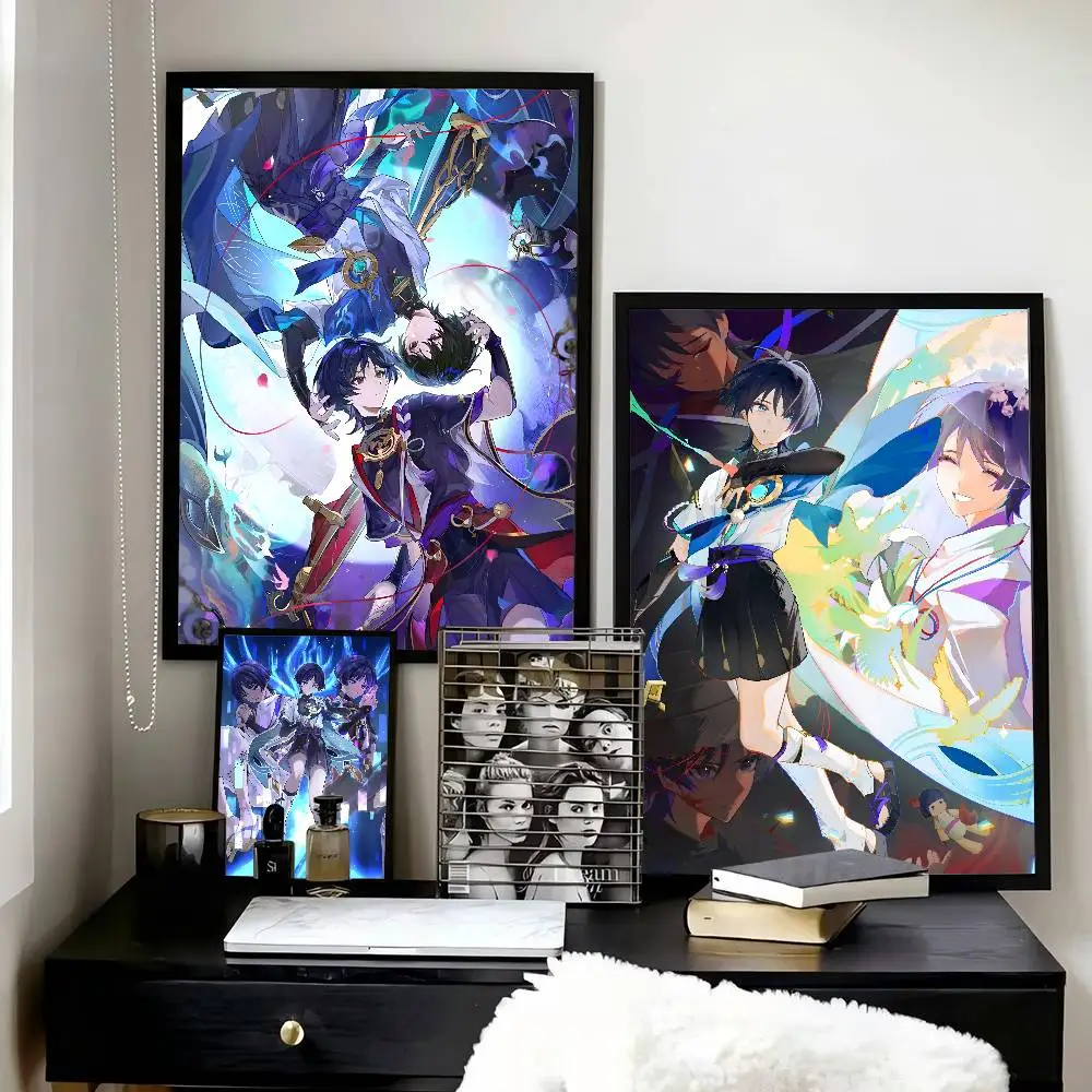 Balladeer Scaramouche Genshin impact Game   Poster and Prints Wall Art Pictures for Modern Bedroom Game Room Home Decor