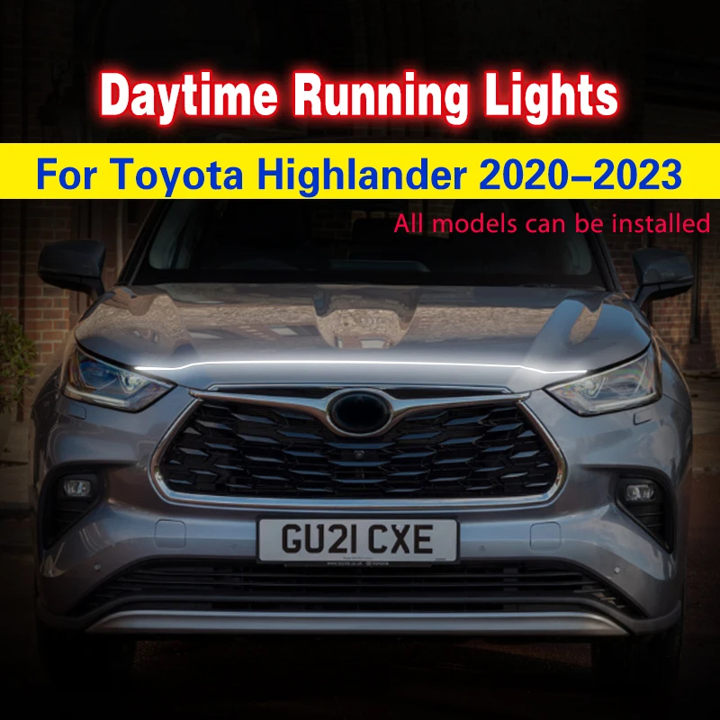 1Pcs DRL For Toyota Highlander 2020-2023 LED Daytime Running Lights Daylight Fog lamp Decorative Atmosphere Lamps Ambient Lights