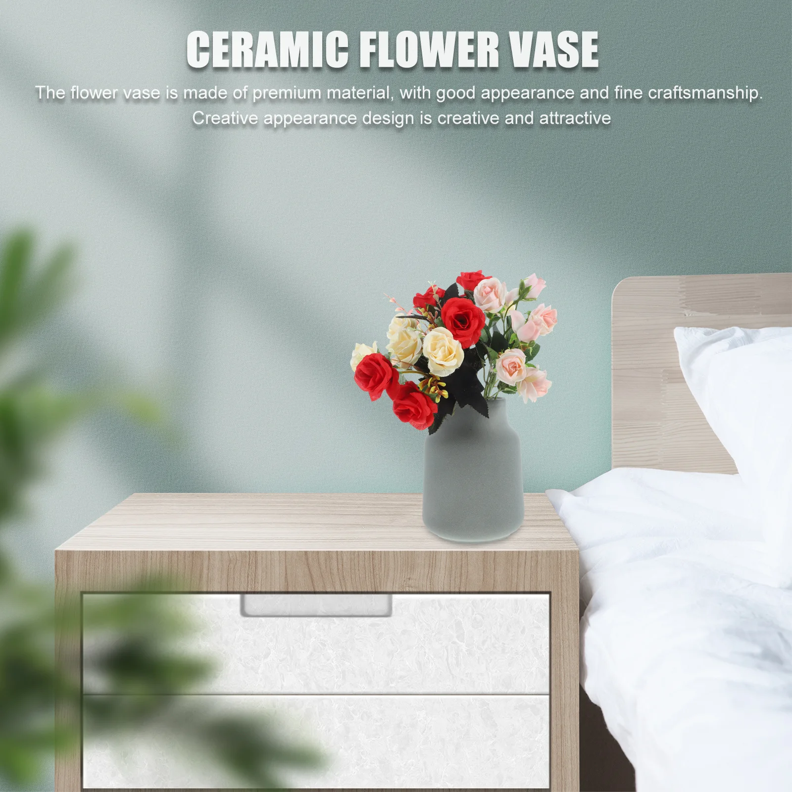 

Premium Matte Ceramic Vase Stylish Decorative Flower Pot for Home Hotel Restaurant Display DIY Arrangement Decoration Accessory