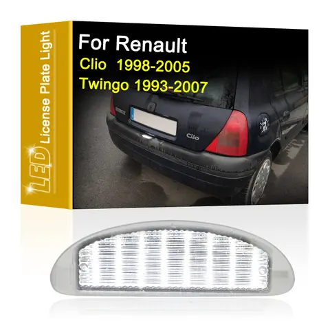 12V LED Number Plate Lamp For Renault Clio II 1998-2005 Twingo I 1993-2007 White License Plate Light Assembly