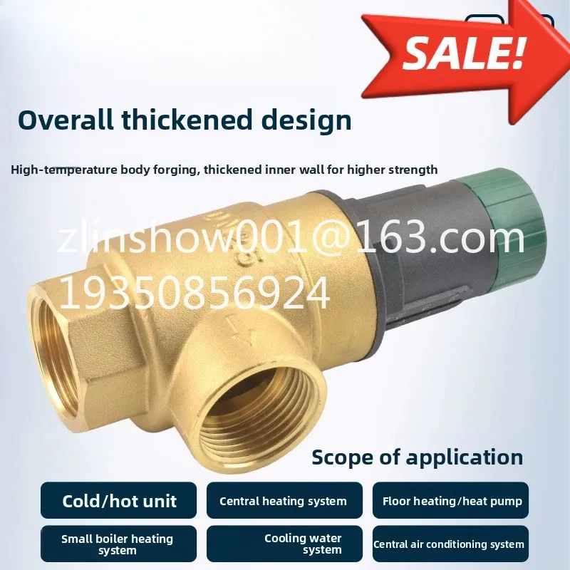 Air conditioning heat pump, differential pressure bypass valve, visually adjustable buffer water tank