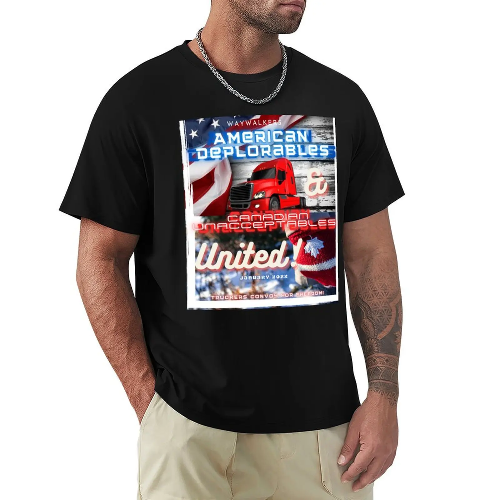 

American Deplorables & Canadian Unacceptables T-Shirt anime tshirt oversized street wear mens shirts graphic tee