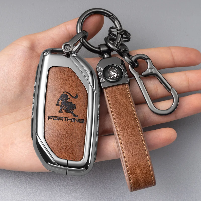 

For DFSK Dongfeng Forthing Fengxing T5 EVO Remote Key Shell Car Zinc Alloy Car Key Case Cover Holder Chain