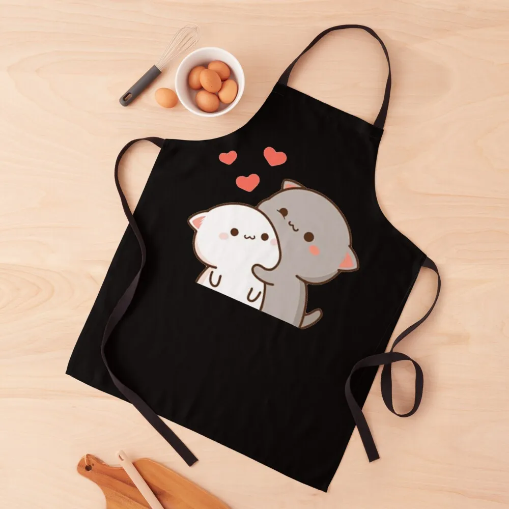 

cute mochi peach cat Classic T-Shirt C Apron Household Items Useful Kitchen Women Chef Accessory Apron