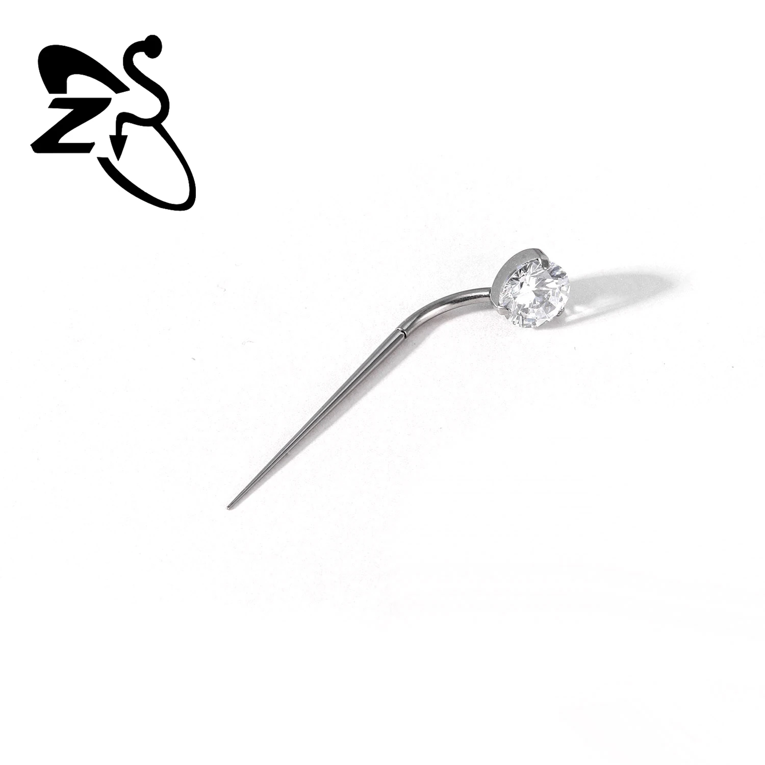 ZS 1 STÜCK Gerades, gebogenes Edelstahl-Kegelwerkzeug, gewindeloses Einsetzen, Schraub-Assistent-Set für Ohr-/Nasen-/Navel-Piercing-Werkzeuge – Detail 15