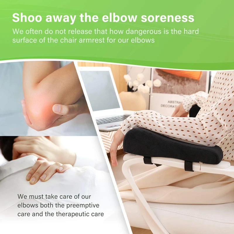 2Piece Chair Ergonomic Armrest Cushions Pressure Relief With Memory Foam Armrest Pads Of Chair Plush Computer Chair Arm Pads