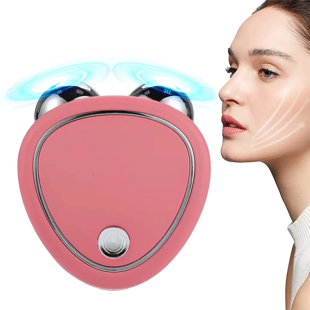 Microcurrent Face Lift Machine EMS Face Roller Massager Double Chin Remover Jaw Line VShape Skin Tightening Face Slimming Device