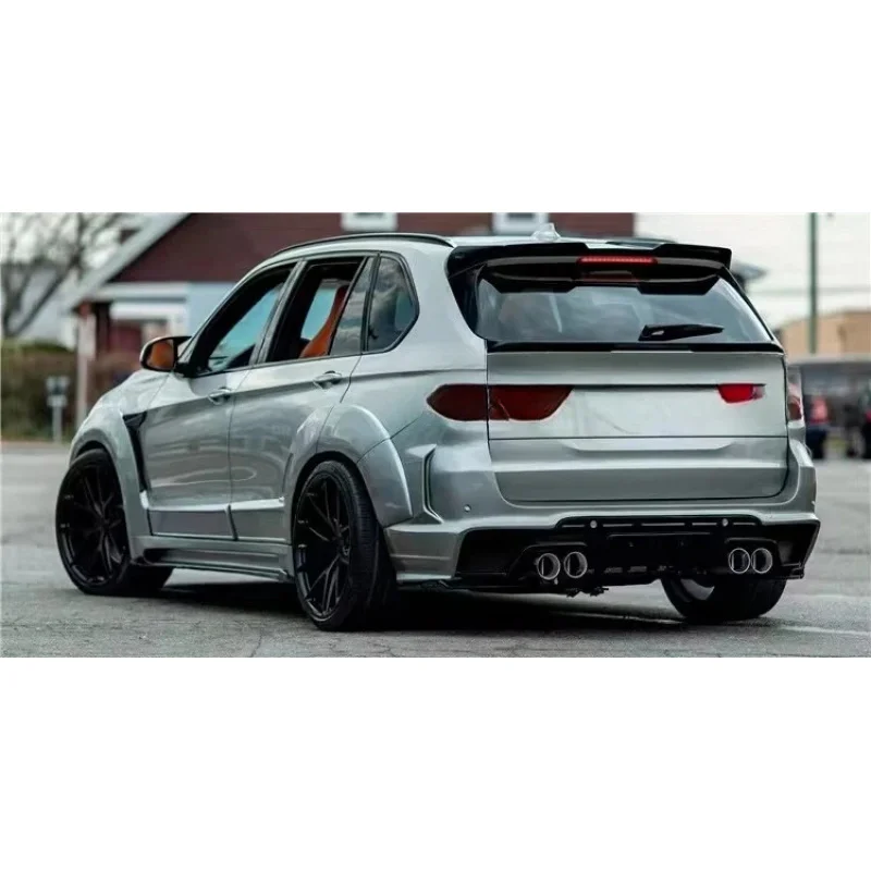 X5 X5M Wide Body Kit X5 X5M Upgrade R & D Carbon Fiber Style Front and rear bumper spoiler hood Wide Body Kit