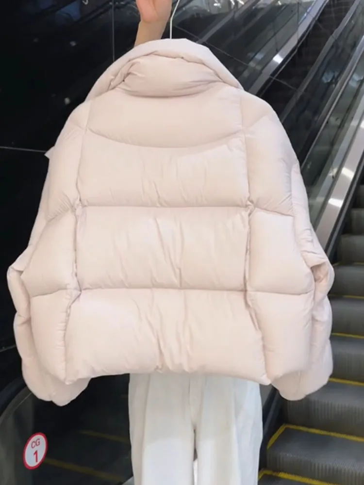 Rosa fofo ort down jaet feminino 2025 novo inverno thi outerwear commute sle ajuste regular branco du down enchimento