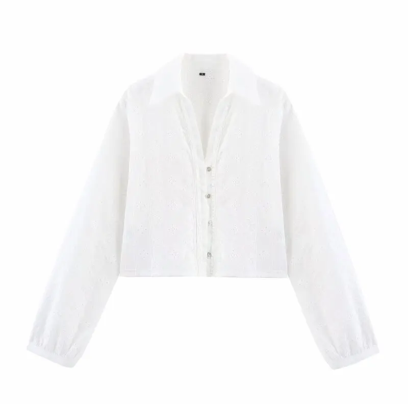 Nouvel été 2025 femmes coton brodé évider col Faion ort irt polyvalent coupe ample longue longueur Sve ort