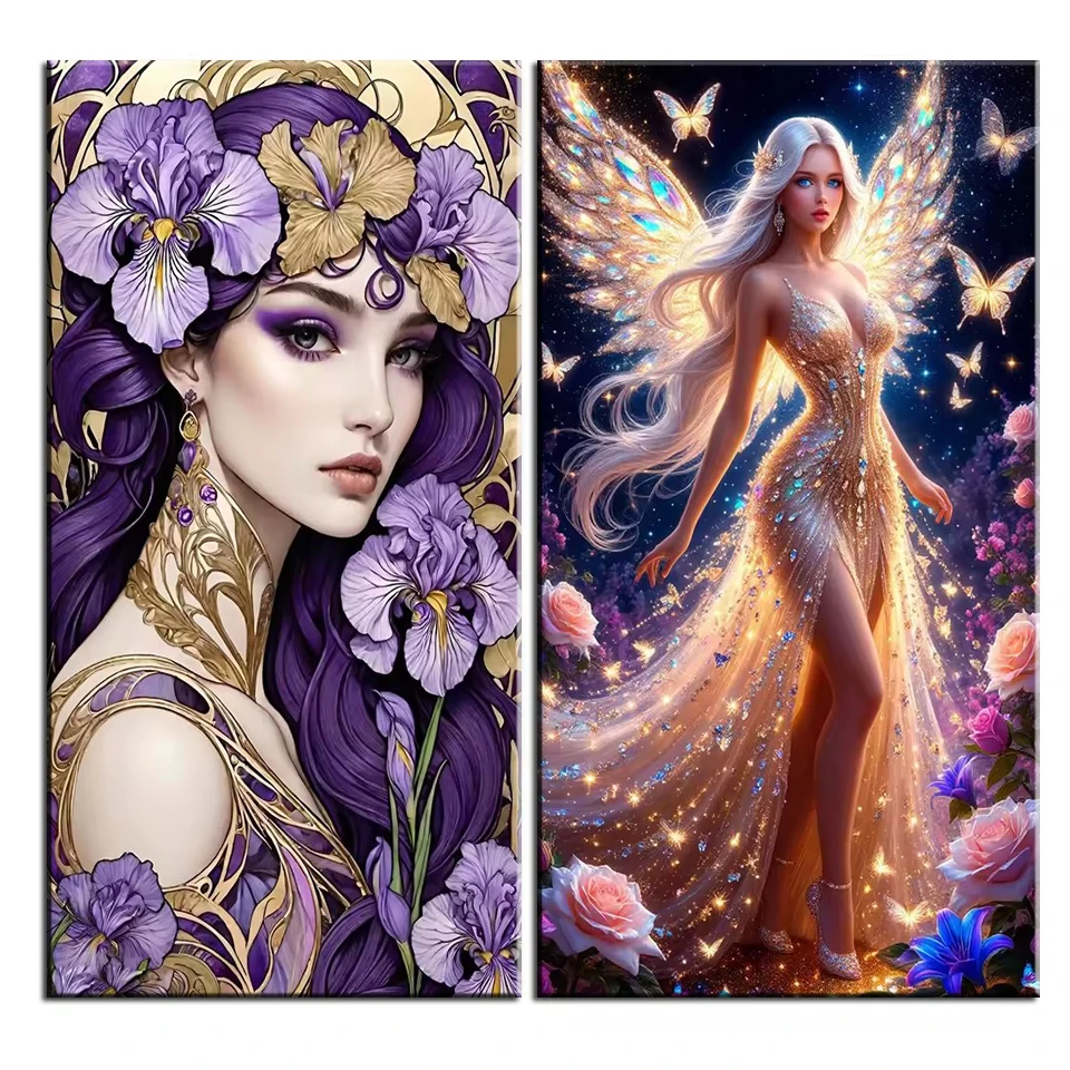 

Фэнтези Мечтательная Фея Женщина Красота 5D Полная дрель Алмазная художественная роспись Набор DIY Мозаика Мультяшная девушка Ремесла для домашнего декора стен