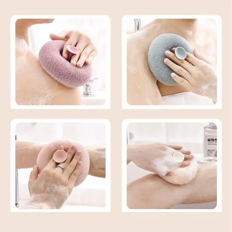 Round Soft Mesh Handheld Bath Sponge Balls Cleaning Brush Shower Body Cleaner Exfoliat Scrubbers Bath Ball Bathroom Accessories