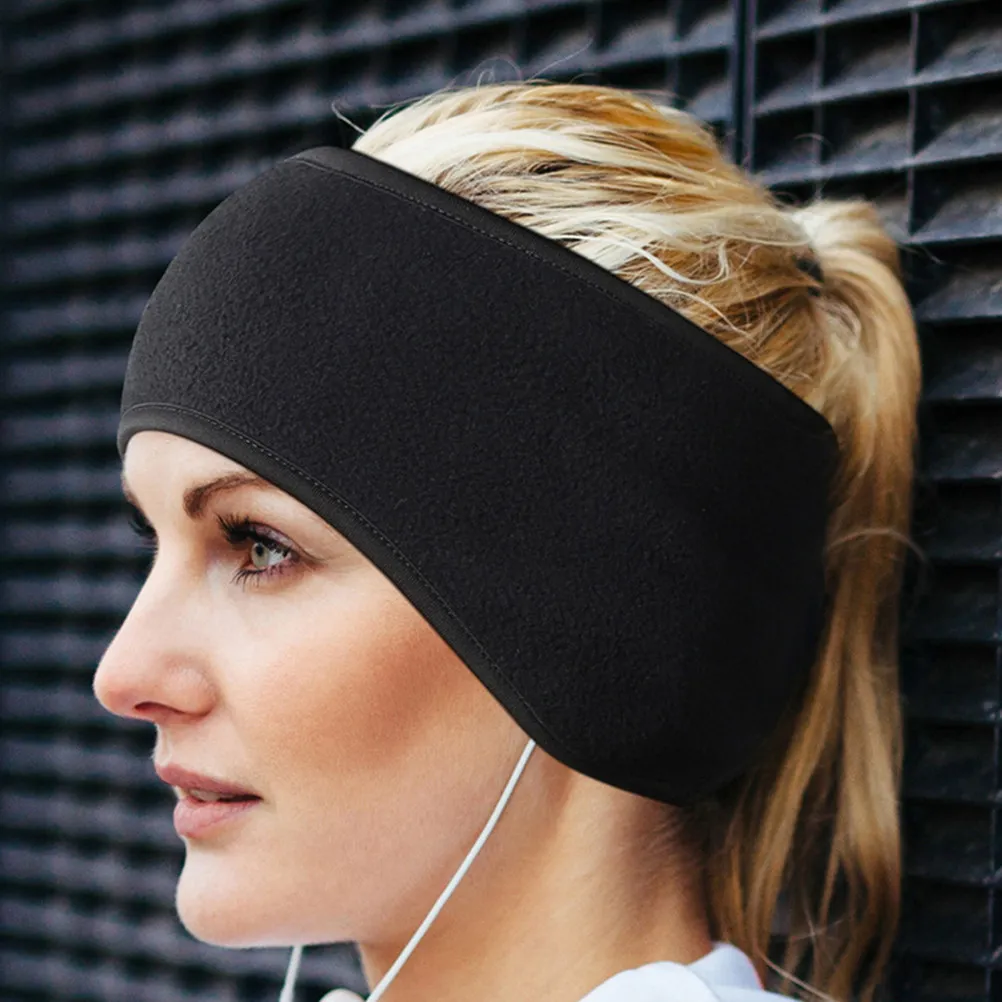 2Pcs Outdoor Ear Warmers Headband Premium Elastic Warm Hairband Full Cover Earmuff Unisex Winter Running Sweatband Cold Wind