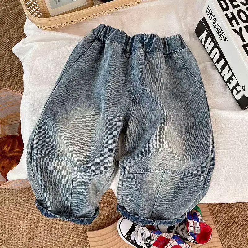 

Spring Autumn Boys Denim Pants Cotton Animepattern Babys Boys Jeans Casual Loose Elastic Waist Trousers For Children Boy