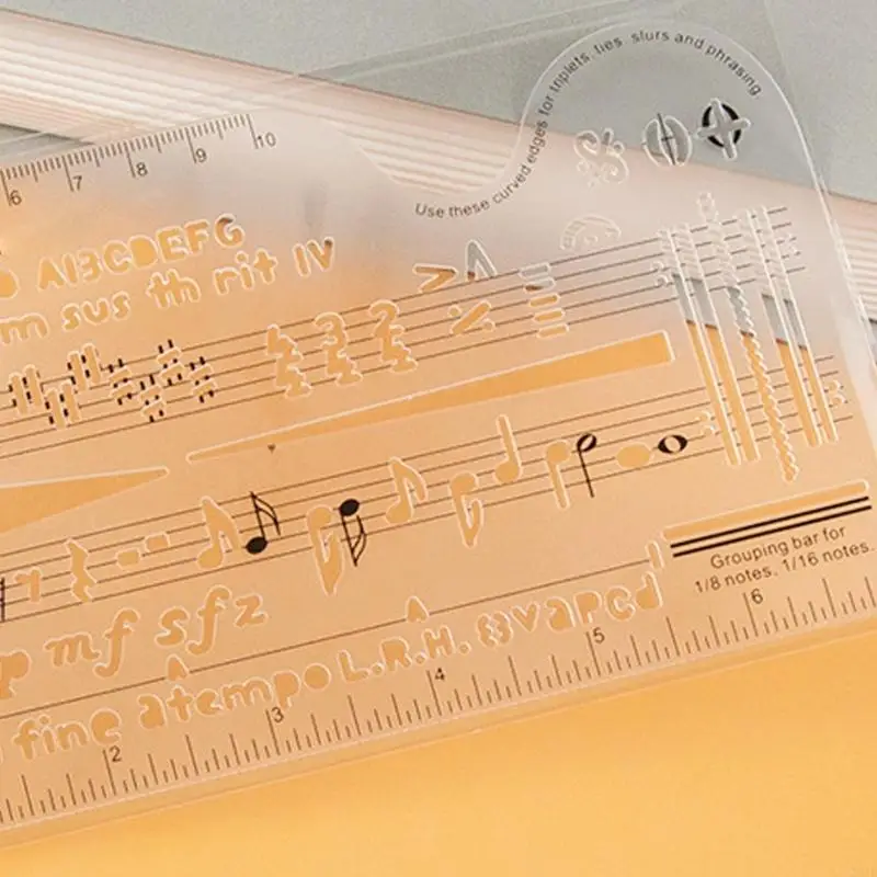 Music Theory Education Features Staff Chart Practice Board Portable Ruler Waterproof For Home School Professional Use 