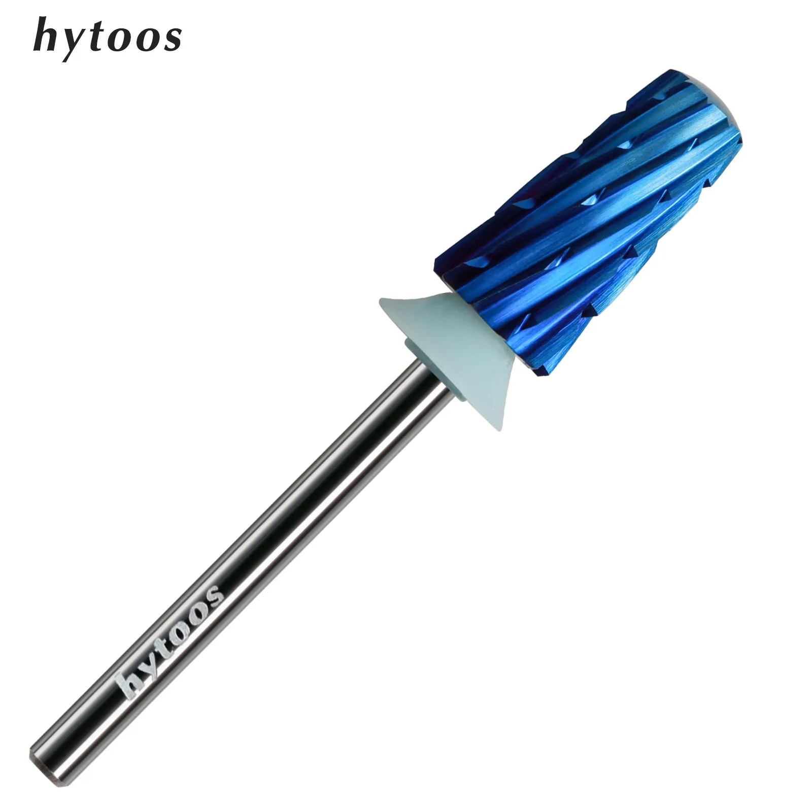 

HYTOOS Blue Nano Safety Tapered Nail Drill Bits 4XC Rounded Carbide Drill Bits for Nails Electric Drills Removal Arylic Powder