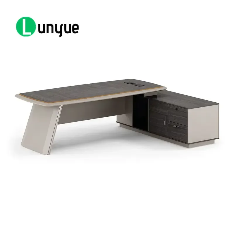 L Shaped Executive Desk Modern Custom Office Furniture for Manager CEO Business Workstation Durable Wood Large Storage Space
