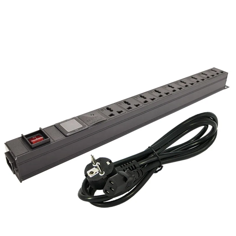 

PDU power strip distribution device network cabinet rack 10A universal socket 9ACsocket with ammeter and surge protection socket