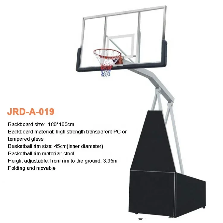 Outdoor Steel Spring Lifting Adult Movable Folding Basketball Hoop