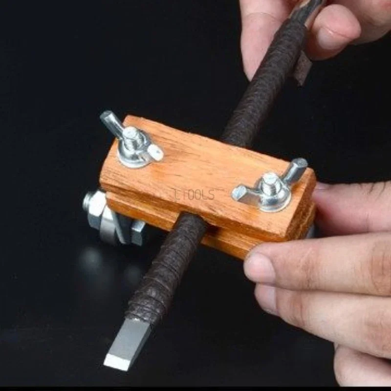 Afilador de cuchillos de tallado de carpintería, modelo de Metal, afilador de ángulo fijo Manual, herramienta de afilado oscilante de cuero DIY, molienda