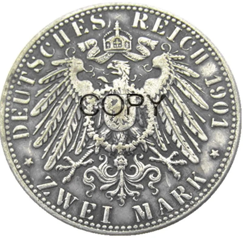 Germany 1901/1904 2 Mark Rare coins Silver Plated Copy coins