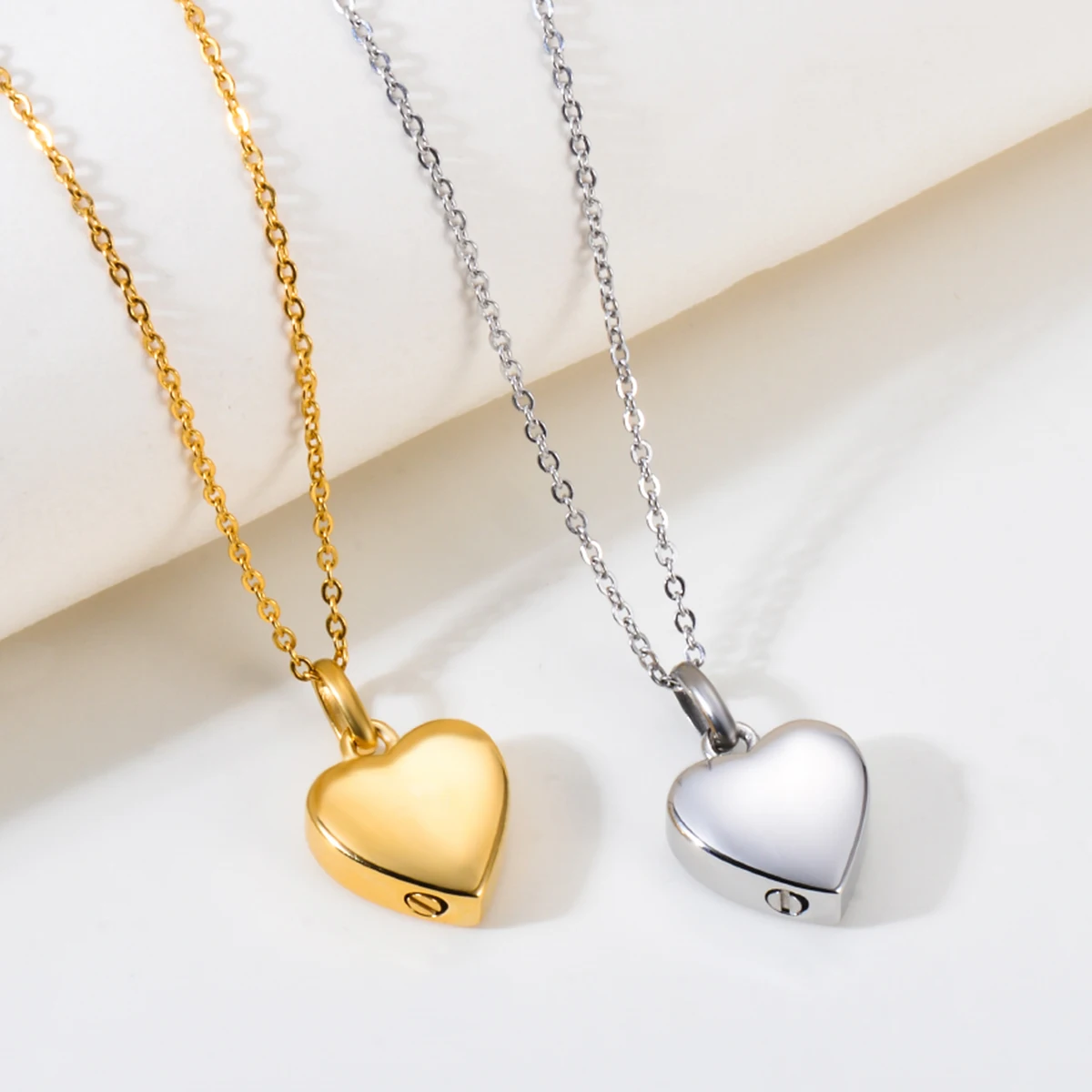 Custom Cremation Jewelry Memorial Urn Necklace For Ashes Holder Stainless Steel Blank Love Heart Pendant Engravable Keepsake