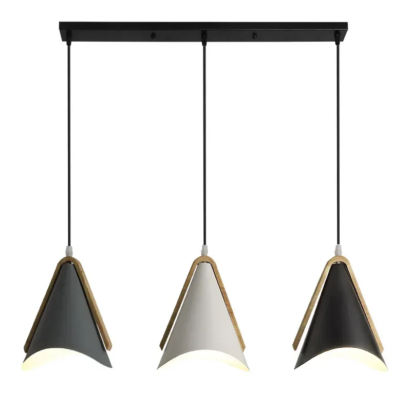 

Nordic Pendant Lights Modern Art LED Metal Wood Fixtures for Living Room Kitchen Home Decor Loft Luminaire Lamp E27