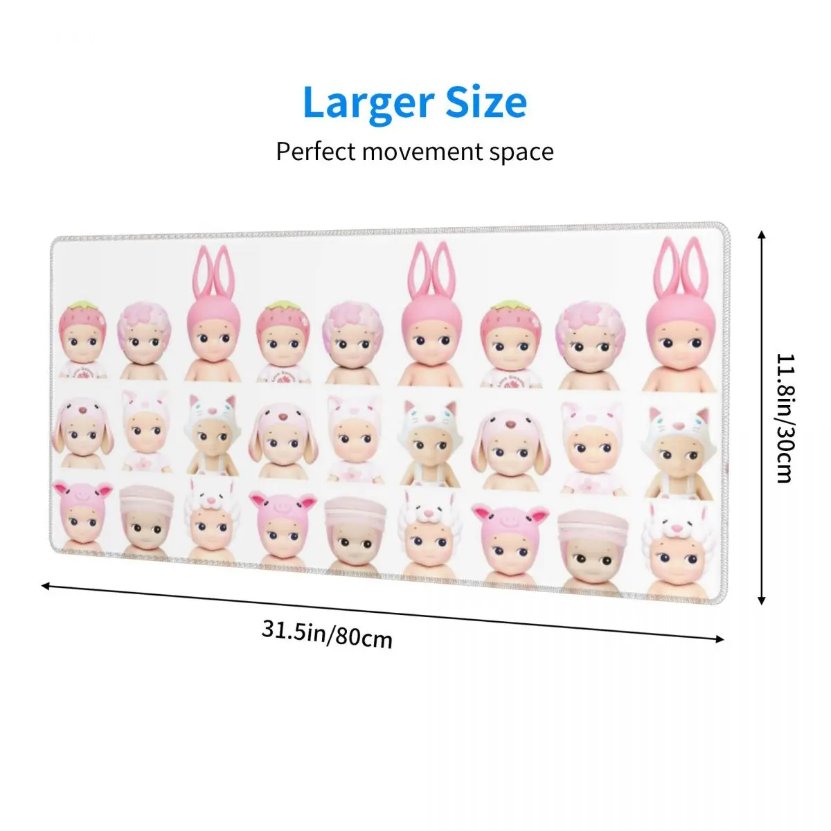 Large Mouse Pad Cute Sonny Angel Strawberry Cartoon Girls Gamer PC Laptop Mats Keyboard Carpet Computer Gaming Desk Mat