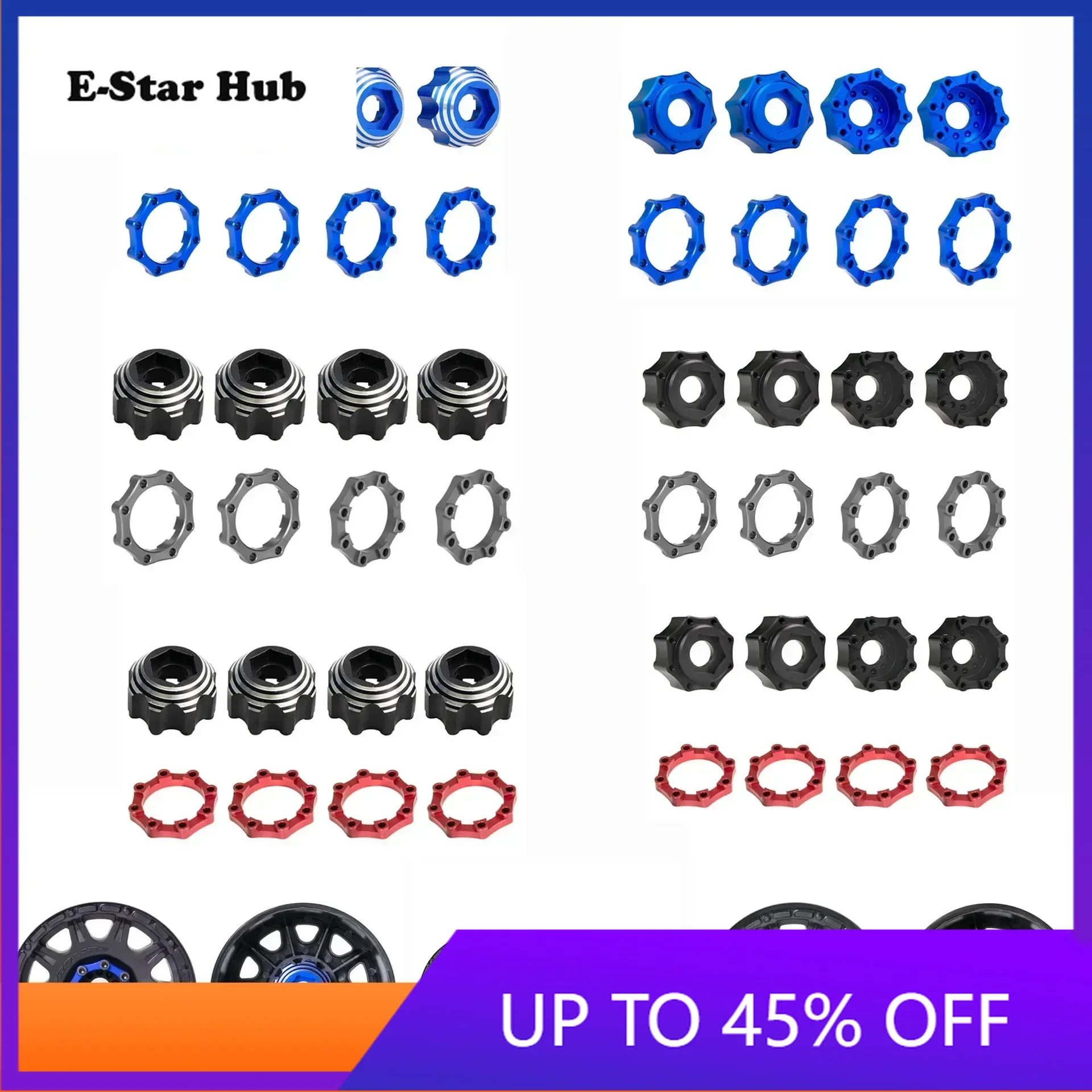 E-Star Hub RC Car Accessories Wheel Hexagon Hub PL ProLine 8x32 To17mm Connector 3.8inch Tire Hexagonal Connector Reinforcement