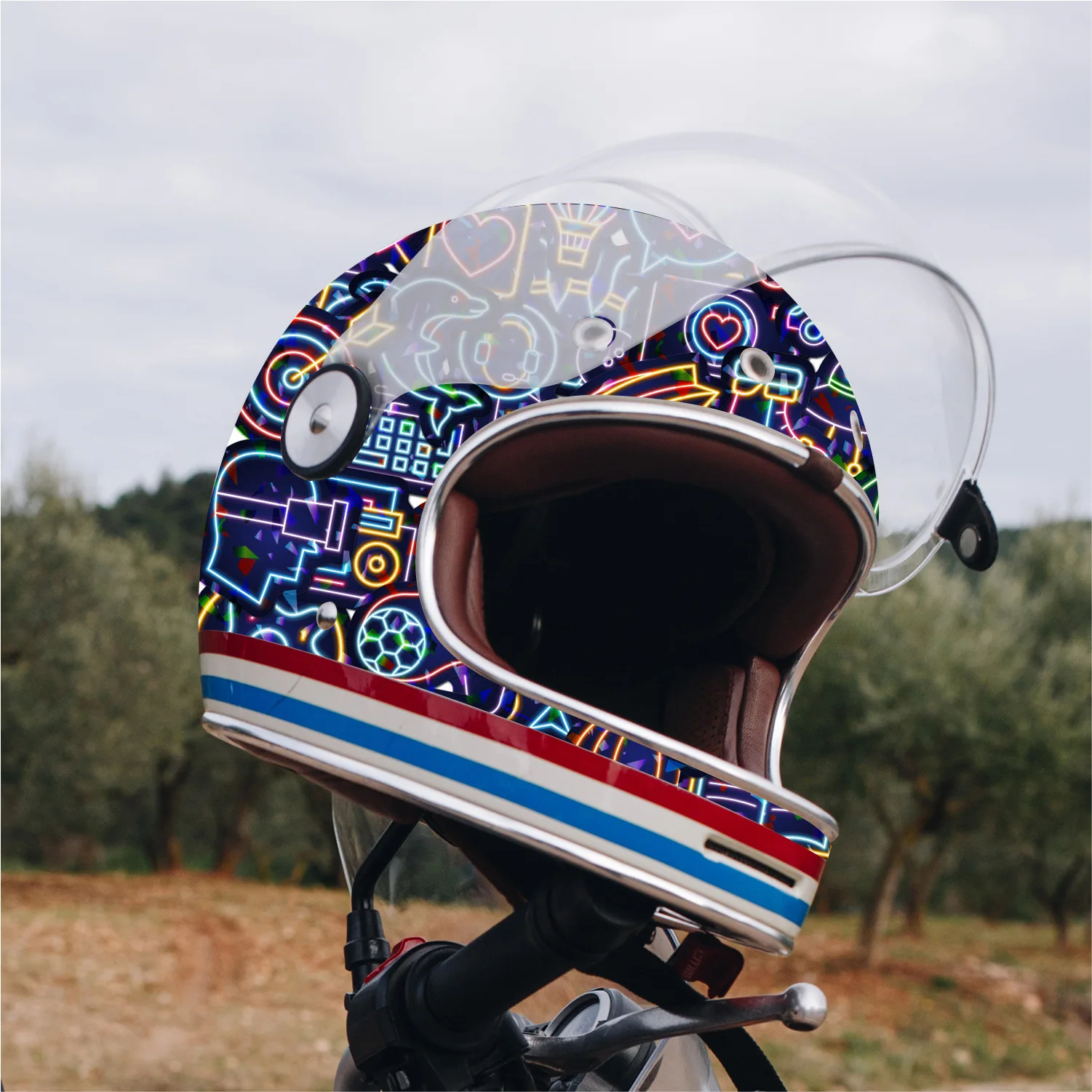 Neon Laser Stickers Holographic Sparkle Vinyl Self Adhesive for Motorcycle Bicycle Helmet Guitar Decoration Wholesale
