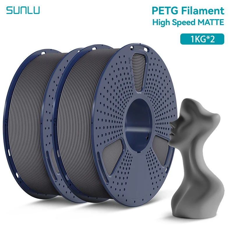 SUNLU 2 kg Hochgeschwindigkeits-Matt-PETG-Filament, 1,75 mm, 1000 g Spule (2,2 lbs), Hochgeschwindigkeits-Druckfilament, passend für die meisten FDM-Drucker