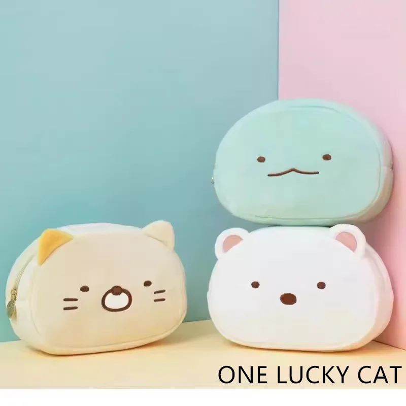 

Новый Kawaii милый аниме Sumikko Gurashi детские плюшевые косметички для макияжа мягкий кошелек для монет для женщин