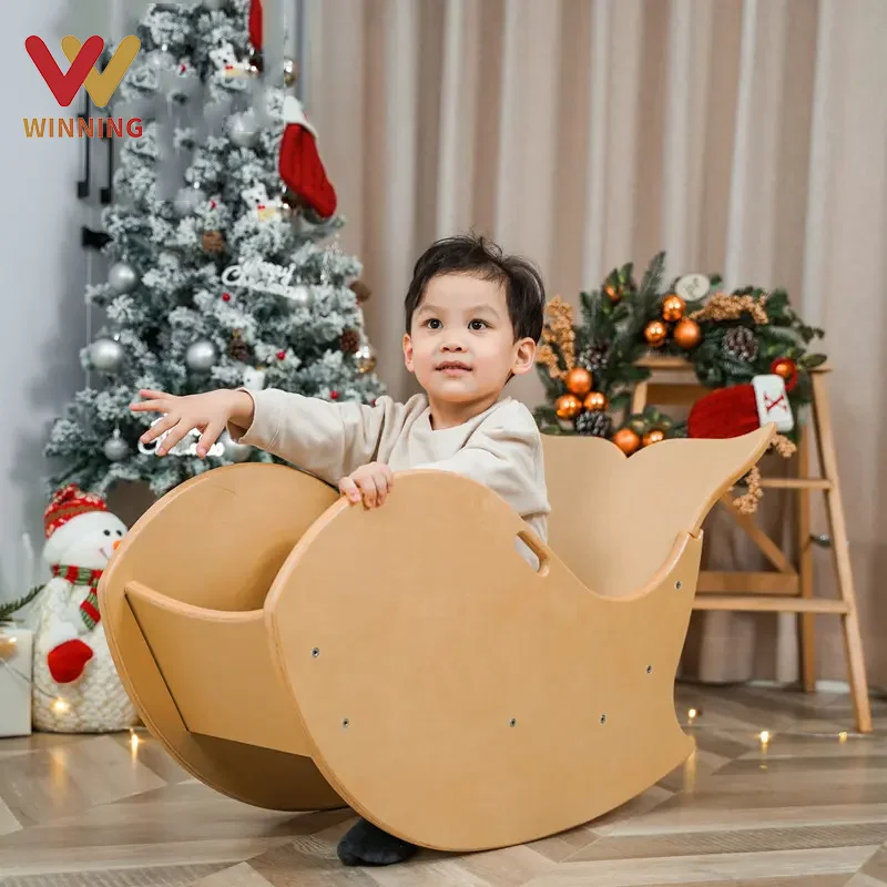 Kids Sofa Children Furniture Indoor Natural Baby Wooden Toy Mini Whale Rocking Bouncer Chair For Babies Nursery