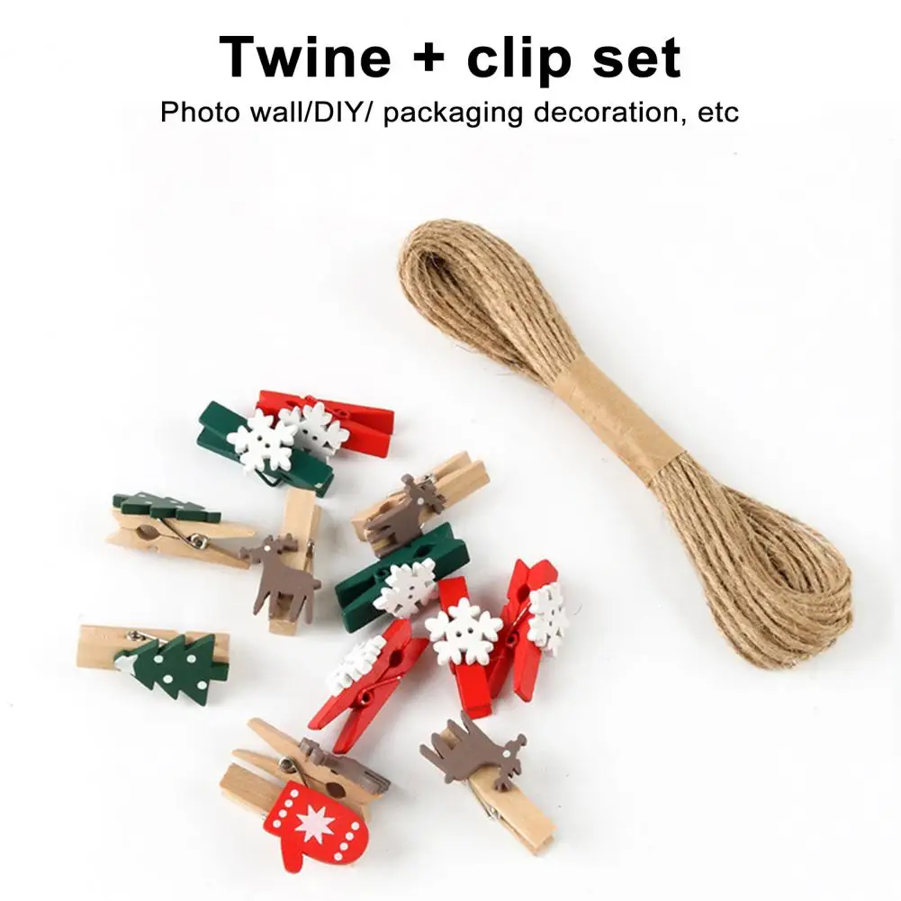 Wooden Clamp Mini Clothespins Christmas Snowflake Wooden Clothespins Set for Hanging Cards Photos 100 Pack Mini for Holiday