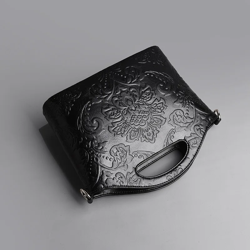 Women Leather Shouder Bag 2023 New High Quality Chinese Style Tote Bags Vintage Embossed Handbag Floral Retro Bag Ladies