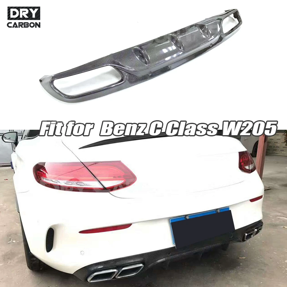 Carbon Fiber Rear Bumper Lip Diffuser FRP Bumper Cover for Mercedes Benz C Class W205 C205 C63 AMG Coupe 2 Door 2015-2019 Trims