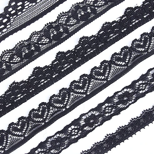 Black Lace Trim Tulle Trimmings Fabric for Sewing Embroidery Lolita & Crafts Decorative Ribbons Diy Fringe Apparel Supplies Arts