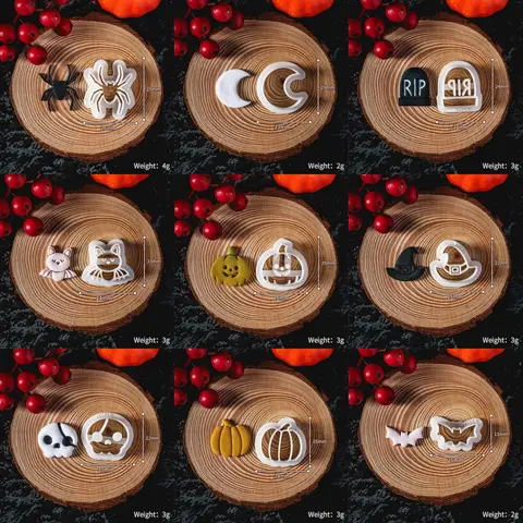 Halloween Series Spider Bat Skull Pumpkin Polymer Clay Earring Clay Mold DIY Earrings Jewelry Handmade Gift Cutting Die Tools