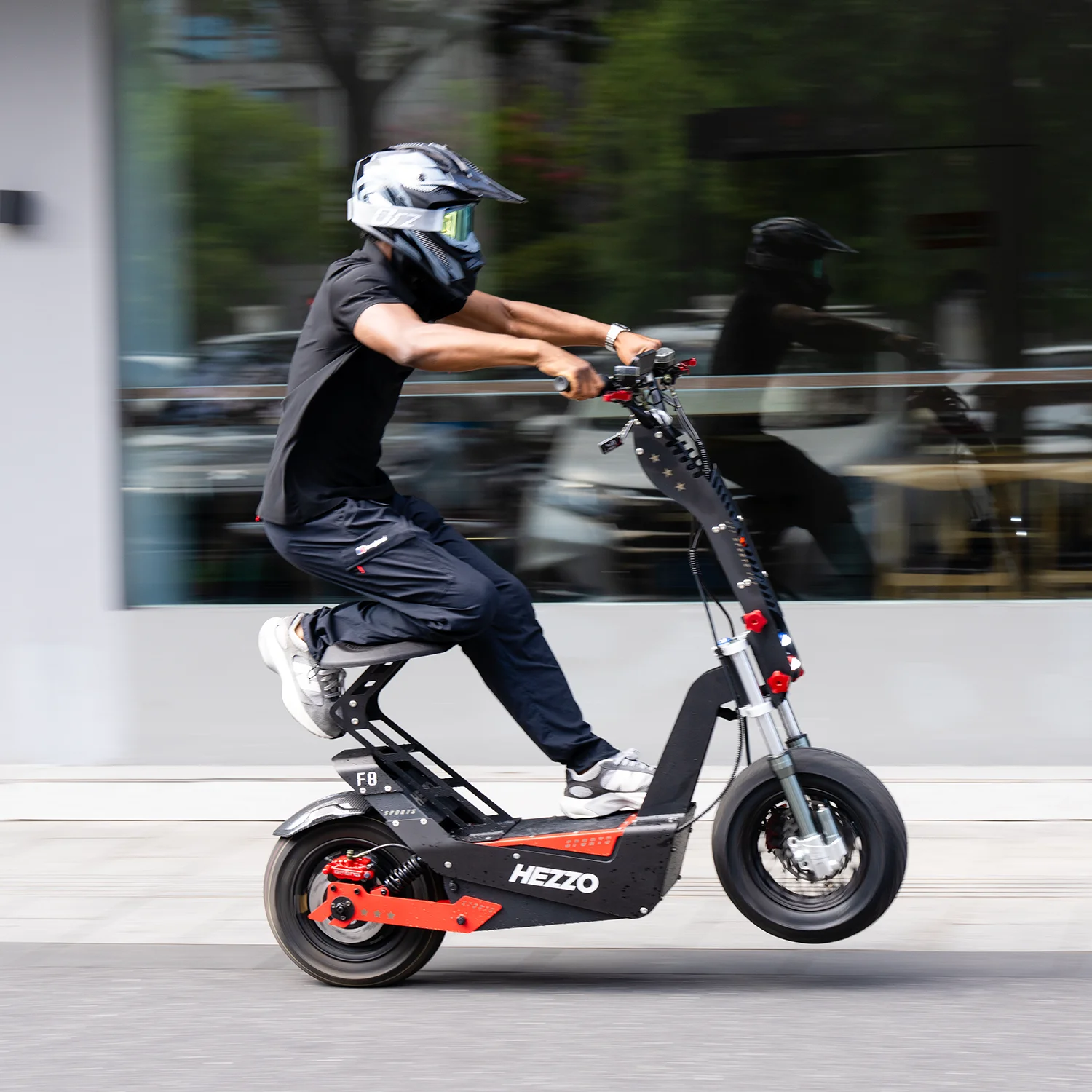 HEZZO-F8 Electric Scooter, Long Range, Off Road, Folding, Scooter with Seat, 100 km/h Max Speed, 50Ah, 120km, 16Inch, 72V, 8000W