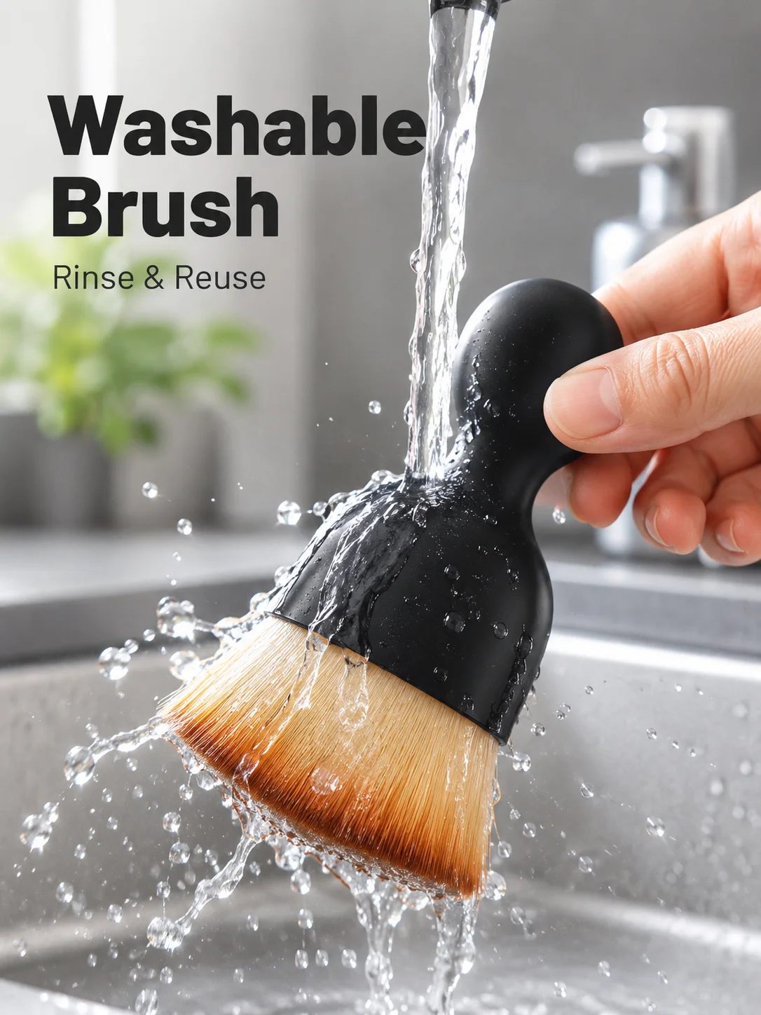 Soft Bristle Car Dust Brush, Mini Auto Interior Cleaning Brush with Curved Wave Bristles, Short Handle for Air Vent, Dashboard, Console, Buttons, Cup Holders, Leather Gaps, Keyboard, Home Office, Vehicle Care. 1 Portable Detailing Tool for Daily Use.