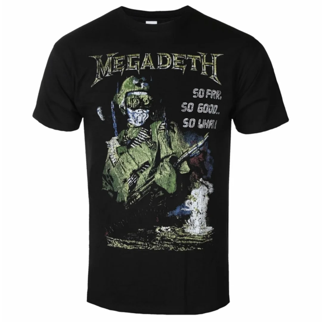 Megadeth - SFSGSW Explosion Artistic Patterns Summer T-Shirt Men Women Cotton T-shirt Casual Street Classic Band T-shirt