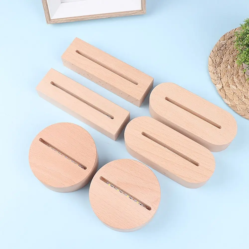 

Creative with Warm White Wooden Led Base DIY Installation Night Light Light Base Lamp Home Decor