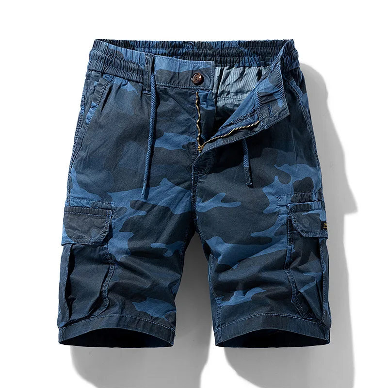 Men's Summer New Camouflage American Outdoor Versatile Workwear Shorts Thin Cross-Border A065 Loose Fit Five-Quarter Pants
