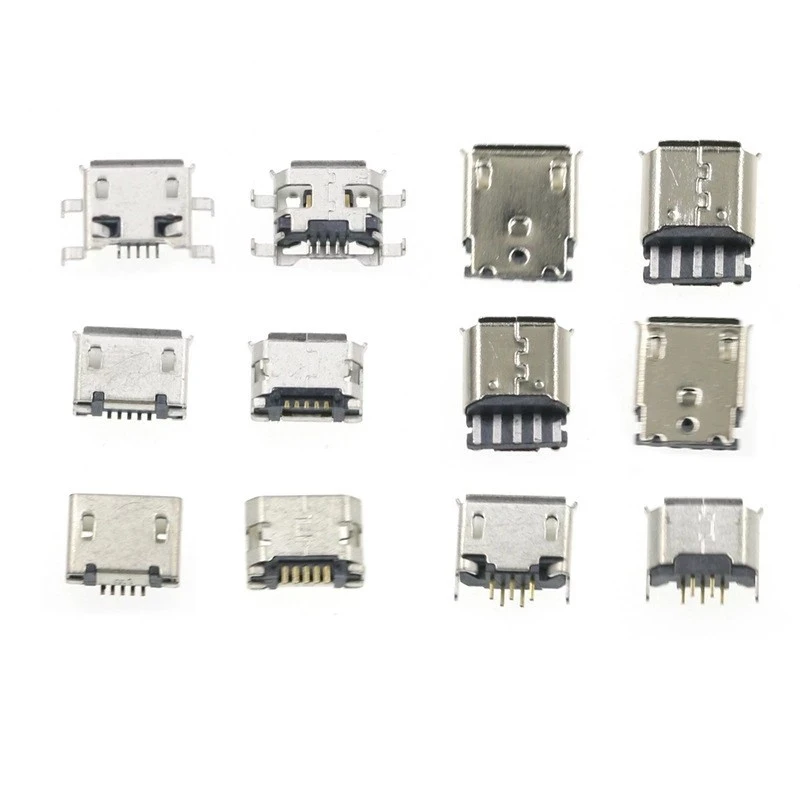 Boîtier micro USB 600, 24 types, 240 pièces, développement Android, prise arrière, interface micro USB