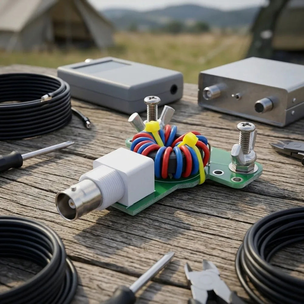 4:1 Impedance Matching Balun 50W HF Dipole For Antenna PCB Board With BNC Female Port For Ham Radio Shortwave Transmission Equip