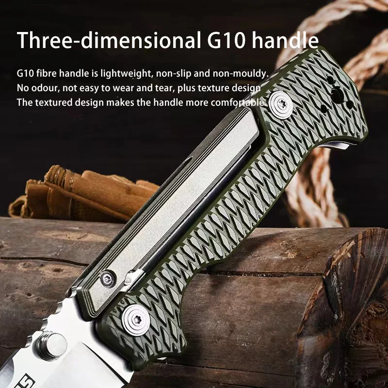 AD15 Pocket Folding Knife G10 Aluminum Or Titanium Handle Outdoor Camping Hunting Fishing Survival Tactical Fruit Utility Tools